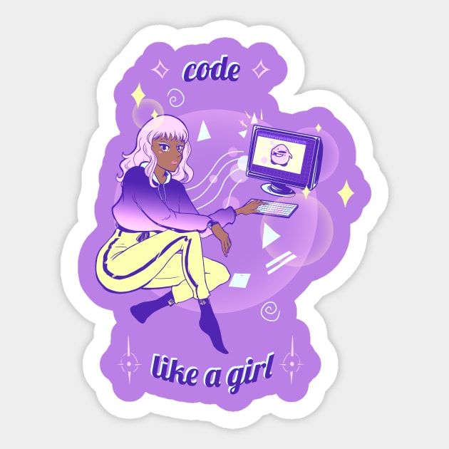 code like a girl (soft&tough) Sticker by mahatmandie